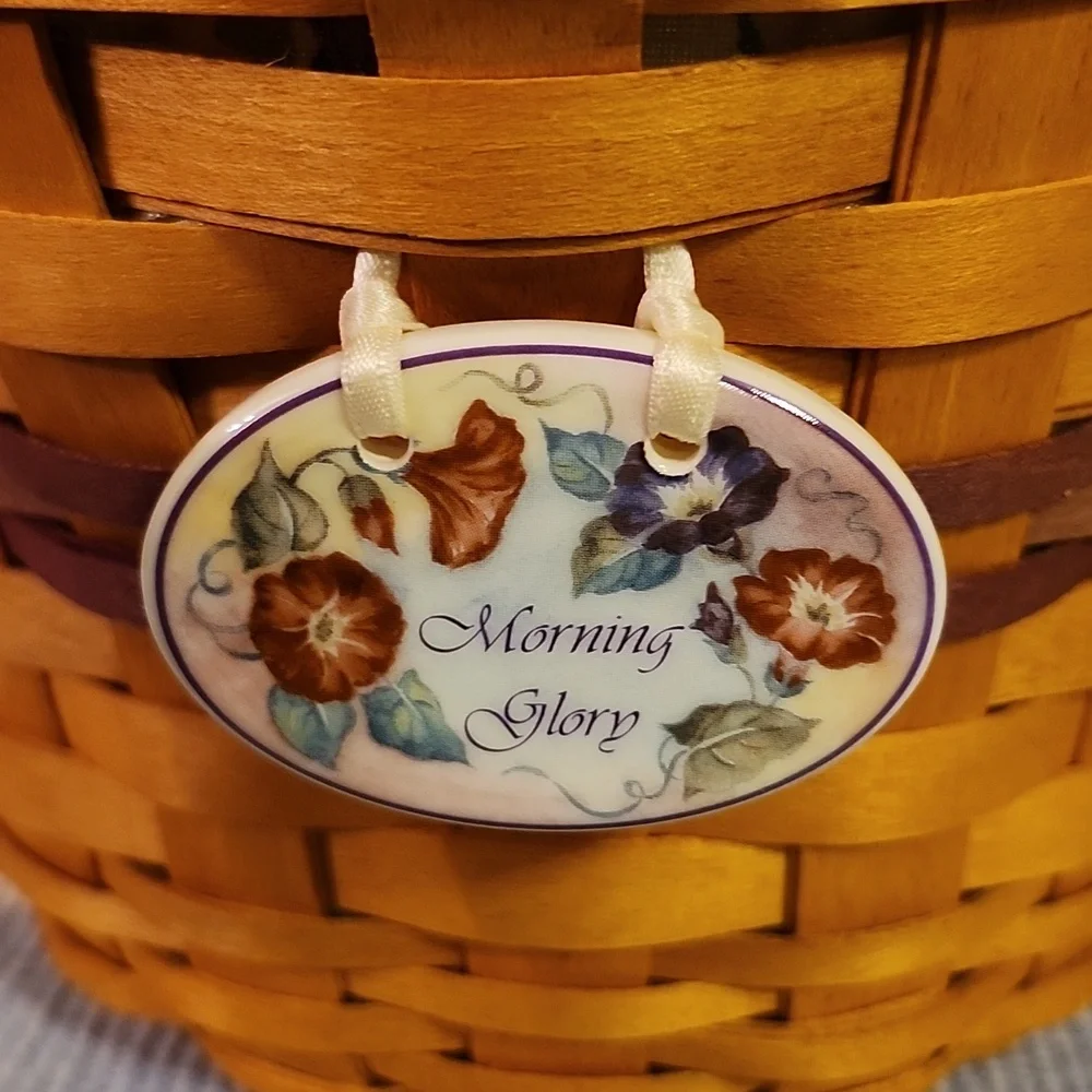 Longaberger May Series Morning Glory Basket with Floral Liner